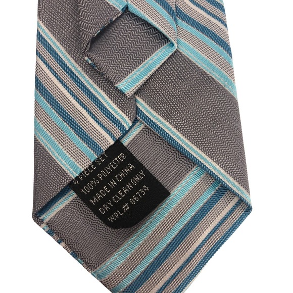 Youth Gray and Blue Clip on Tie - Picture 6 of 7